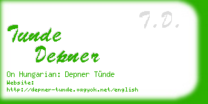 tunde depner business card